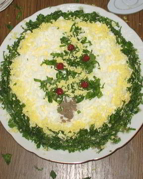 Новогодний печеночный торт