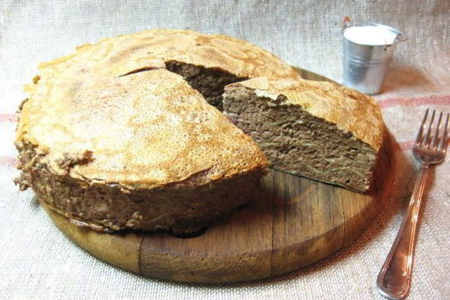 Рецепт печеночного блинного торта