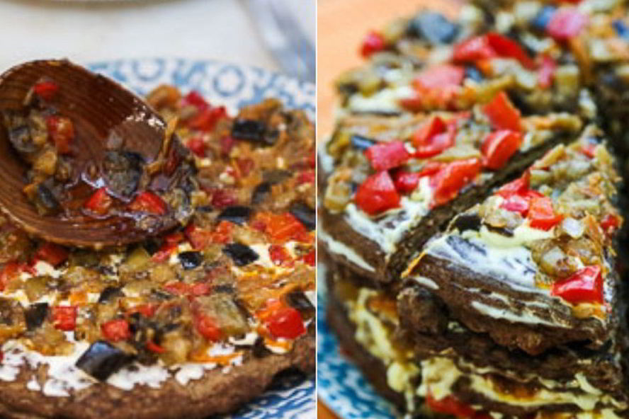 Рецепт печеночного торта с баклажанами