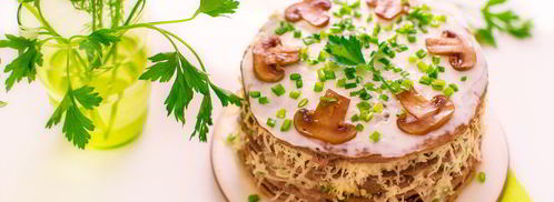 печеночный торт с шампиньонами. Шаг 18