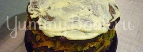 печеночный торт с зеленью и помидорами. Шаг 21