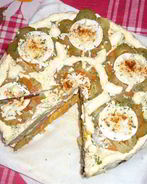 Торт из печени с двумя разными начинками