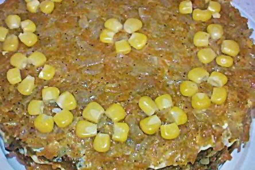 Рецепт торта из печени с рисом