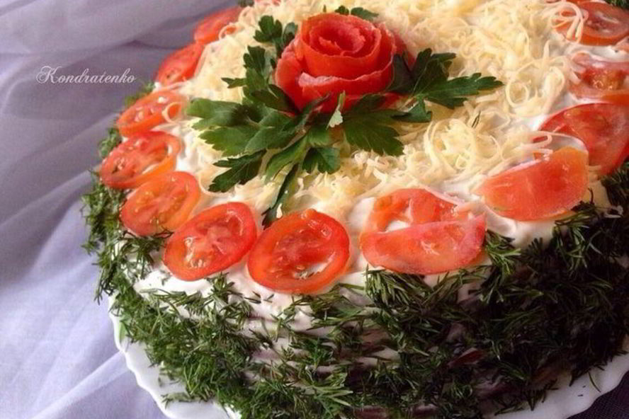 Рецепт торта из печеночных блинов весна шагает по планете