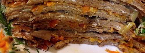 торт из печеночных блинов весна шагает по планете. Шаг 21