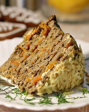 Закусочный печеночный торт