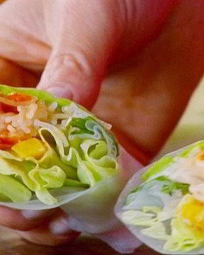 Овощные роллы с майонезом чили