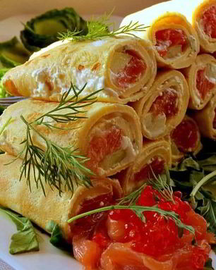 Роллы из омлета