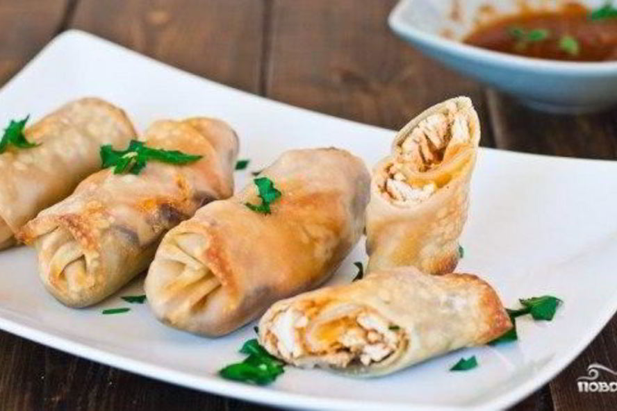 Рецепт роллов с индюшкой и грибами