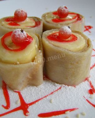Сладкие суши роллы с бананами