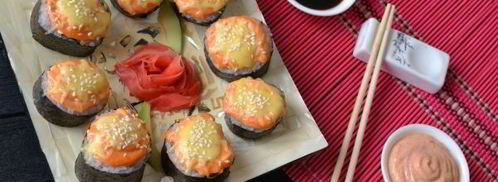 запеченные роллы с крабовыми палочками. Шаг 18