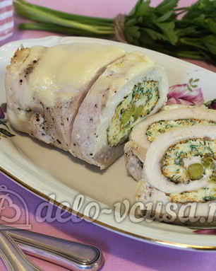 Куриный рулет с омлетом