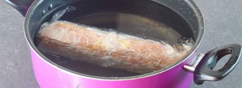 куриный рулет с желатином в пищевой пленке. Шаг 11