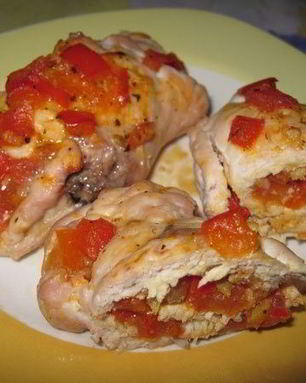 Куриные рулетки с овощами