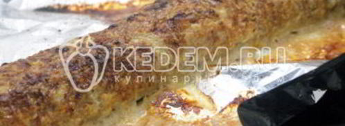 мясной рулет с маринованными огурчиками. Шаг 7