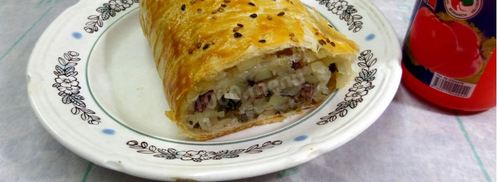 мясной рулет в слоеном тесте. Шаг 12