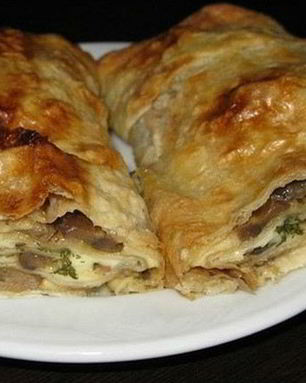 Рулет из лаваша с грибами