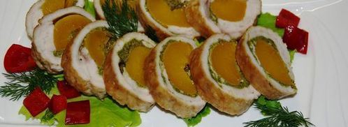 рулеты из индейки с персиками и мятным песто. Шаг 19
