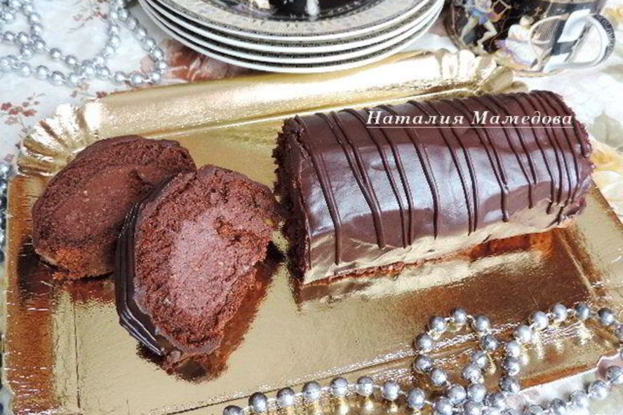 Рецепт шоколадного рулета с арахисовым пралине трюфельный