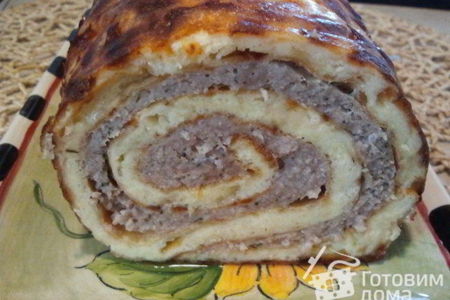 Рецепт яично-мясного рулет