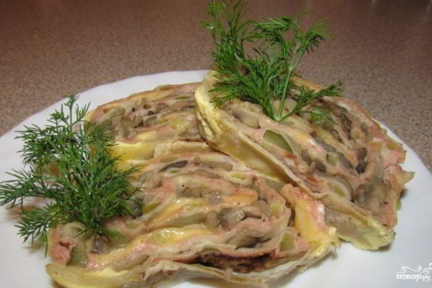 Рецепт запеченного рулета из лаваша