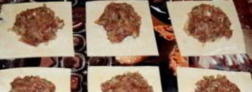 самса из слоеного теста с фаршем. Шаг 4