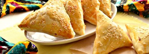 самса из слоеного теста с мясным фаршем. Шаг 7