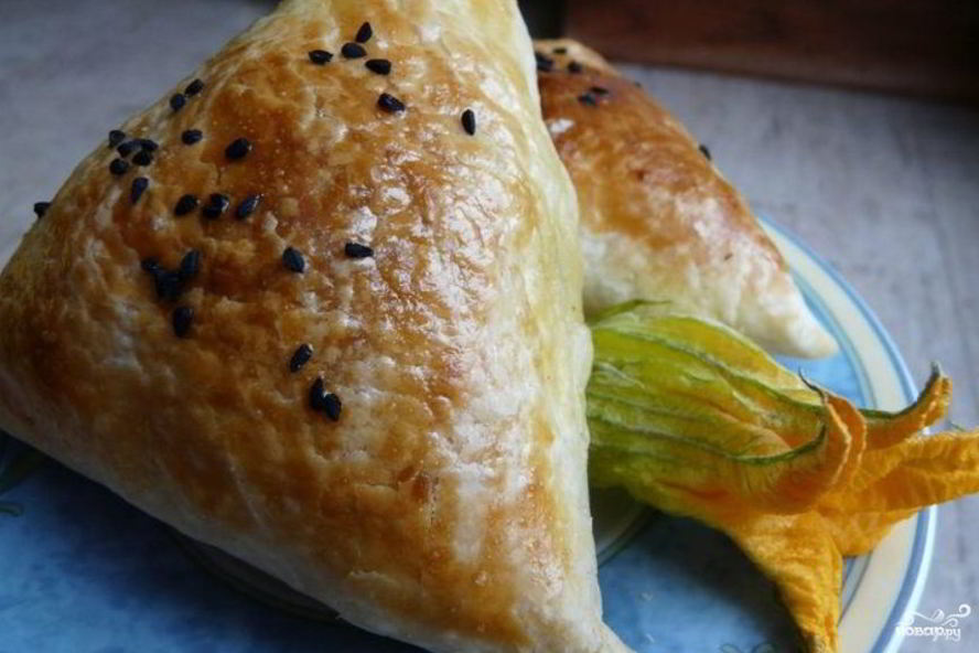 Рецепт слоеной самсы с тыквой