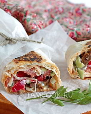 Шаурма с говядиной по-домашнему