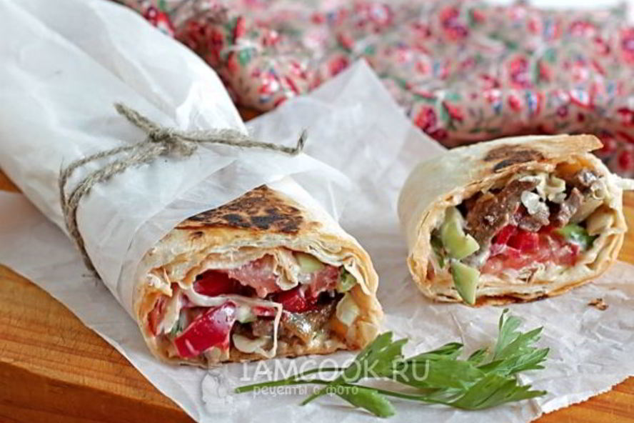 Рецепт шаурмы с говядиной по-домашнему