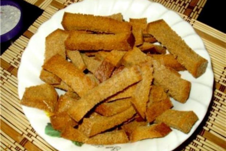 Рецепт чесночных сухариков с чесноком