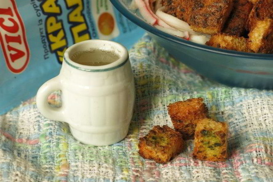 Рецепт крабовых сухариков