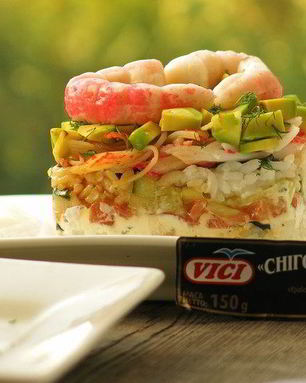 Суши мини-торт с крабовыми палочками