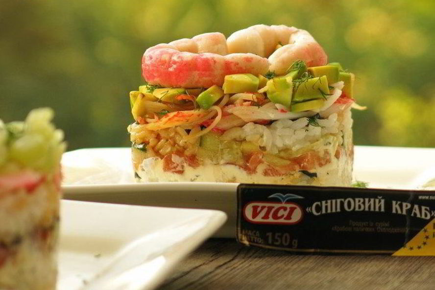 Рецепт суш мини-торт с крабовыми палочками