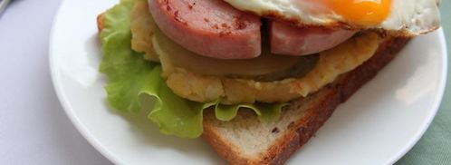 открытый сэндвич с картофелем и ветчиной. Шаг 6