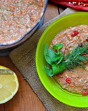 Сырая баклажанная икра