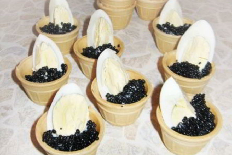 Рецепт тарталеток с черной икрой