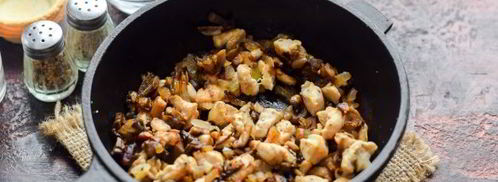 тарталетки с грибами, курицей и сливками. Шаг 5