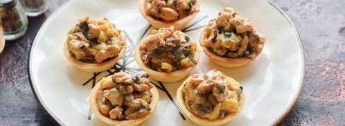 тарталетки с грибами, курицей и сливками. Шаг 8