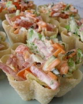 Тарталетки с корейской морковью