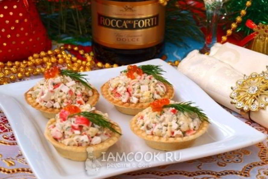 Рецепт тарталеток с крабовыми палочками