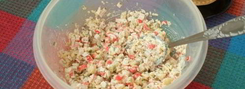 тарталетки с крабовыми палочками. Шаг 7