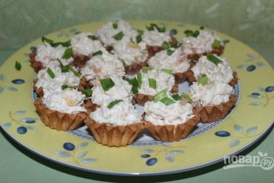 Рецепт тарталеток с курицей и ананасом