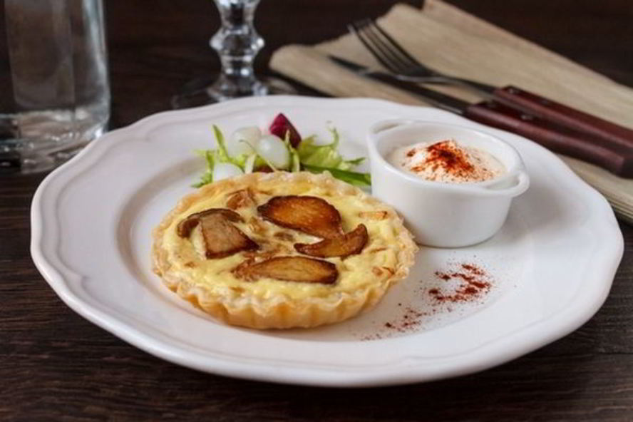 Рецепт тарталеток с луком и белыми грибами