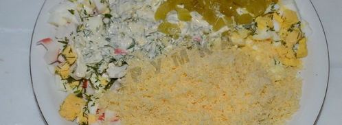 тарталетки с начинкой из крабовых палочек. Шаг 11