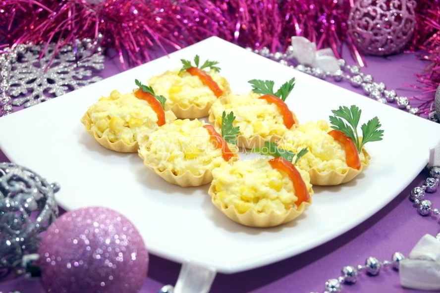 Рецепт тарталеток с пикантным салатом