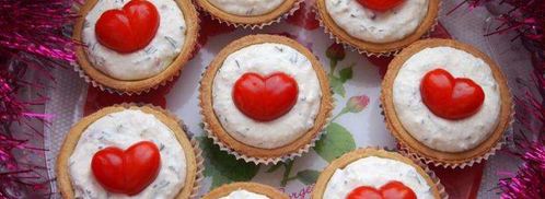 закуска в тарталетках с несладкой начинкой для влюбленных. Шаг 7