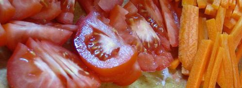 закусочные рисовые тарталетки с запеченными овощами и куриным филе под сыром. Шаг 6