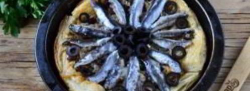 луковый тарт с малосольной килькой. Шаг 8