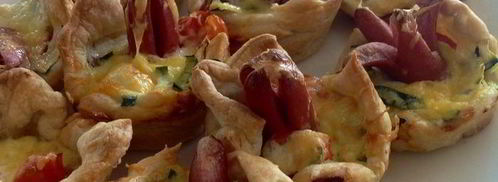 маленькие тарты с лососем и цукини розами. Шаг 10